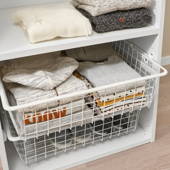 IKEA HJALPA Pull Out Rail (2 pack) for Baskets 21 5/8 " White 103.311.94 - Picture 2 of 2